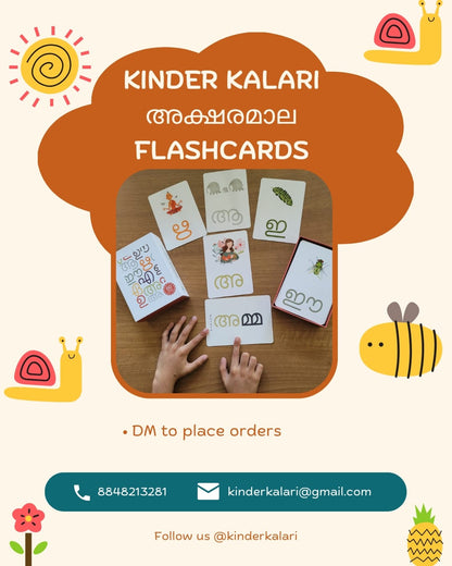 അക്ഷരമാല Malayalam Alphabet Flashcards (age 2+)